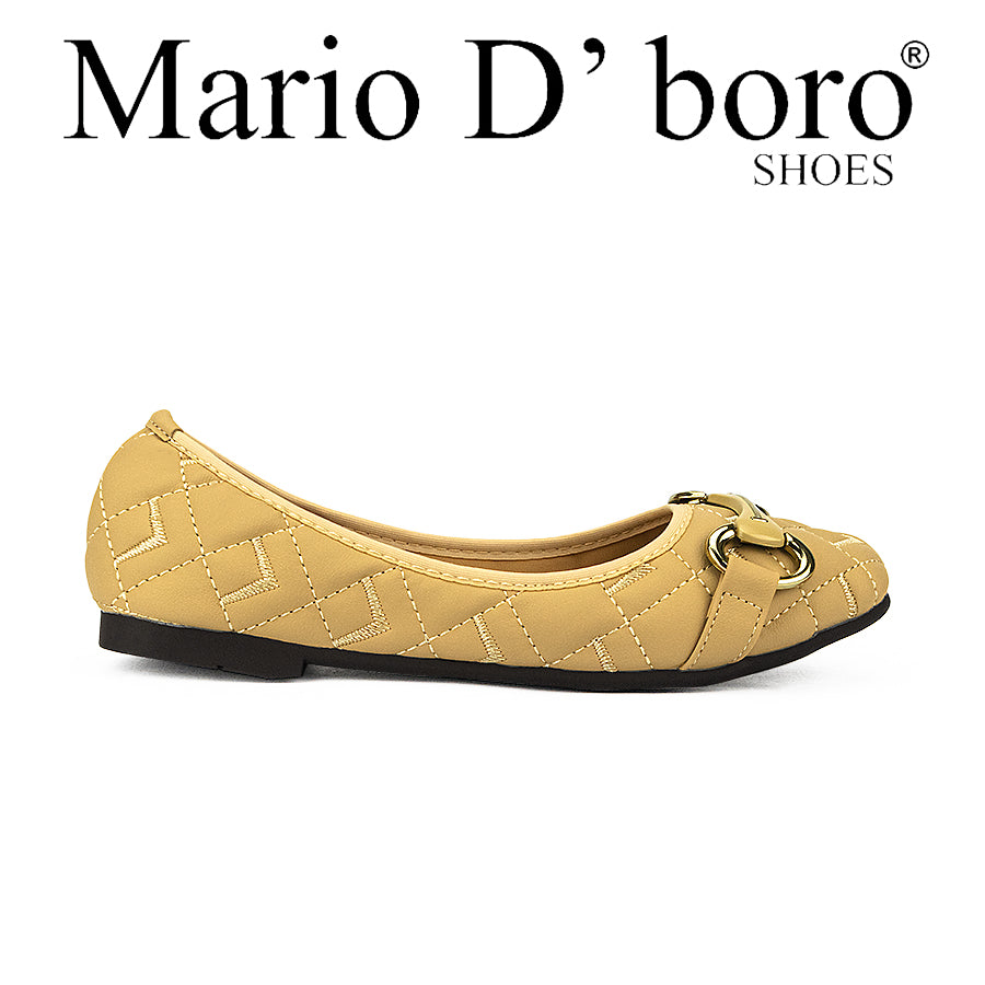Mario D'Boro Women's Ballet Flats Lw 25997 Beige/Black C44