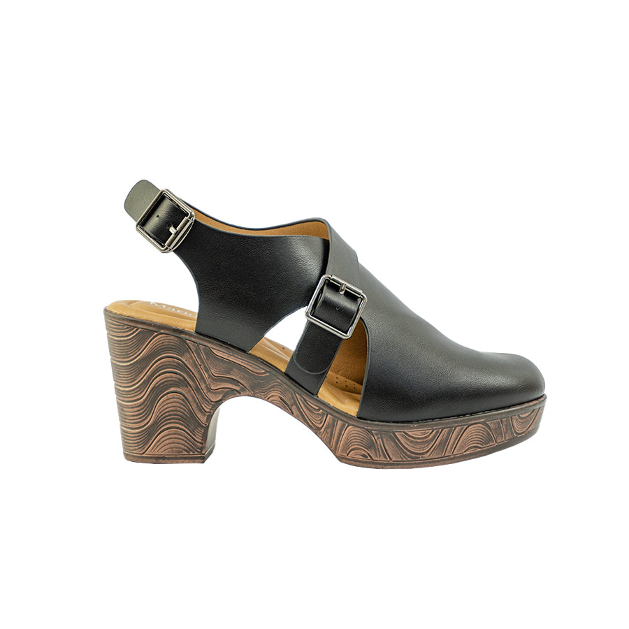 Women's Heeled Sandals LY 28410 Black/Bone C71