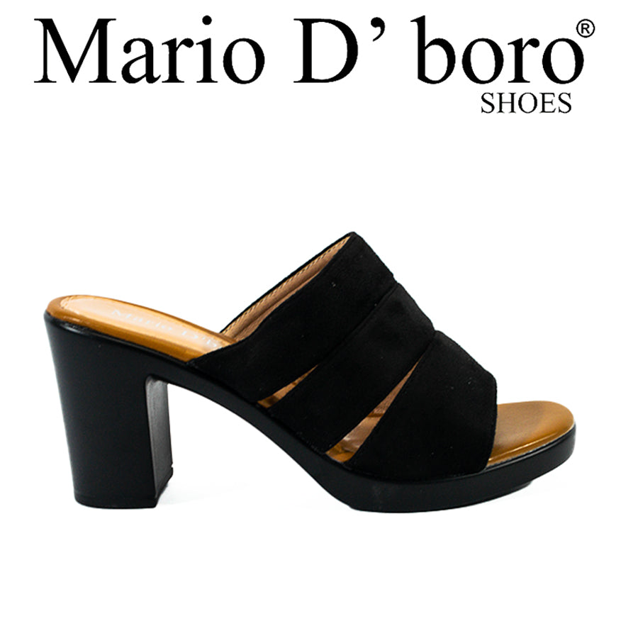 Mario D' Boro Women's Heeled Sandals LX 26538 Beige/Black C61