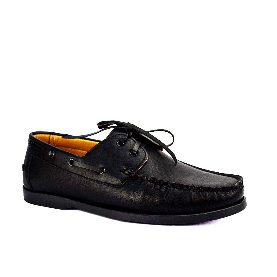 Mario D' Boro Men's Casual Boat Shoes MX 23709 Black C48