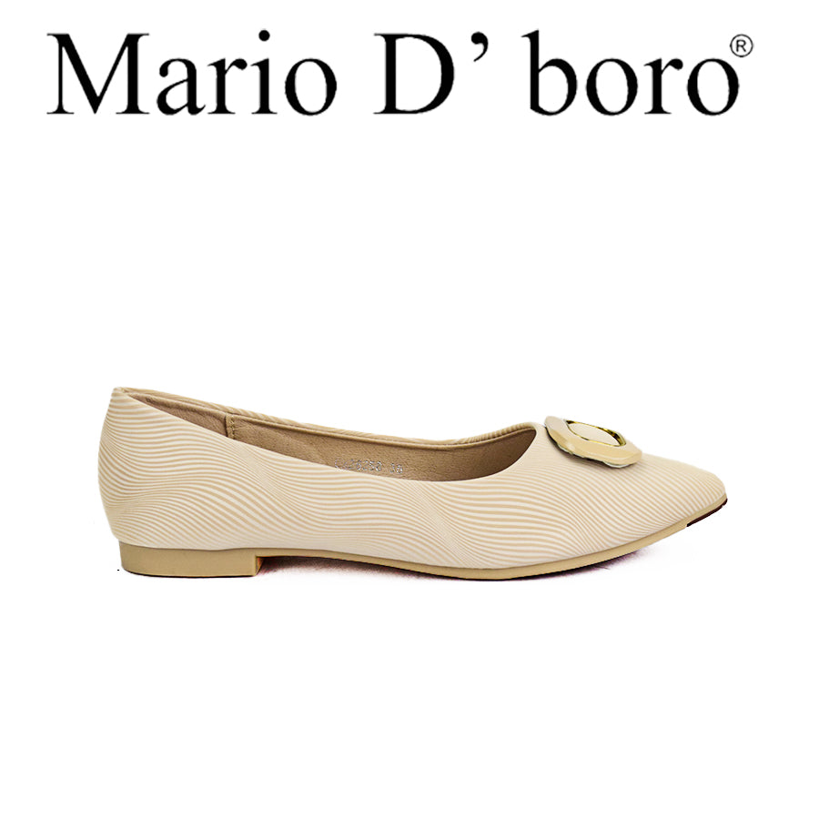 Mario D' Boro Women Ballet Flats LX 26258 Black and Bone C49