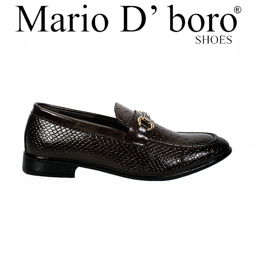 Mario D' Boro Men's Formal Slip On MY 25842 Black/Dark Brown C64