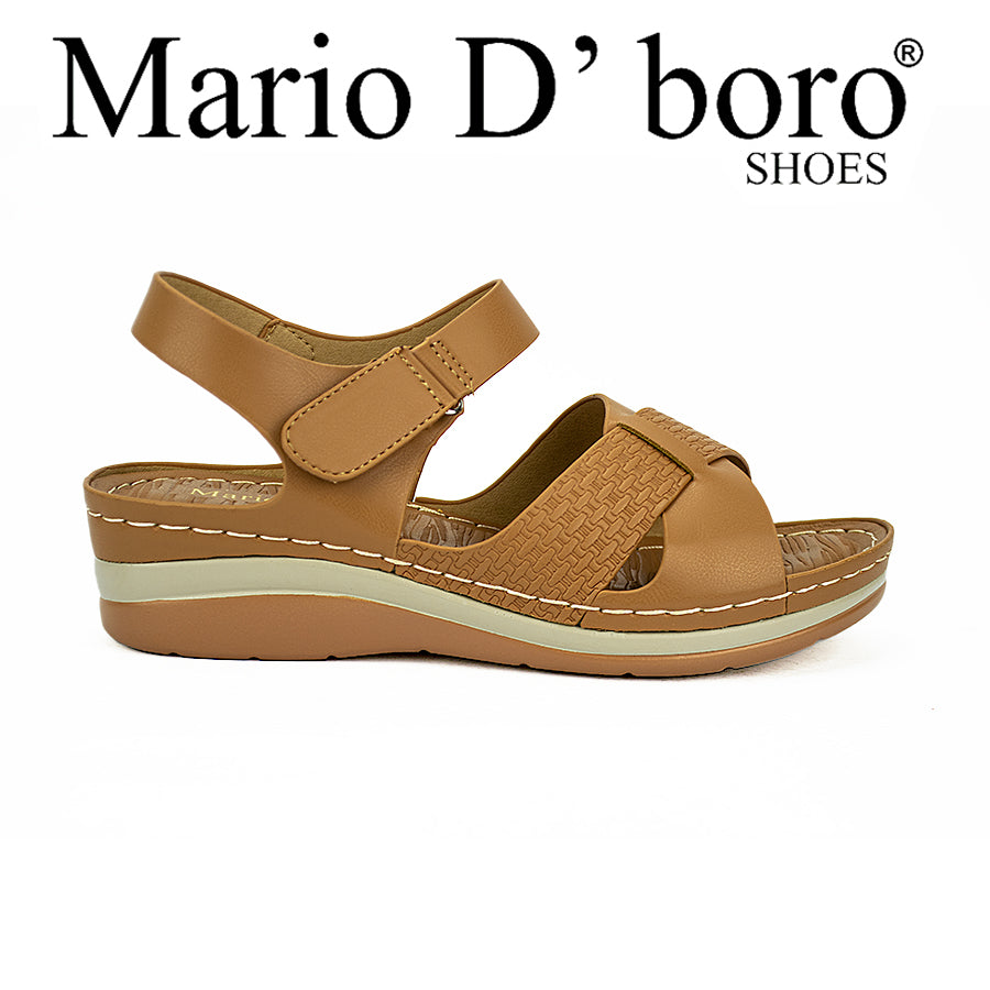 Mario D' Boro Women's Wedge Sandals Lw 22895 Black/Dark Beige