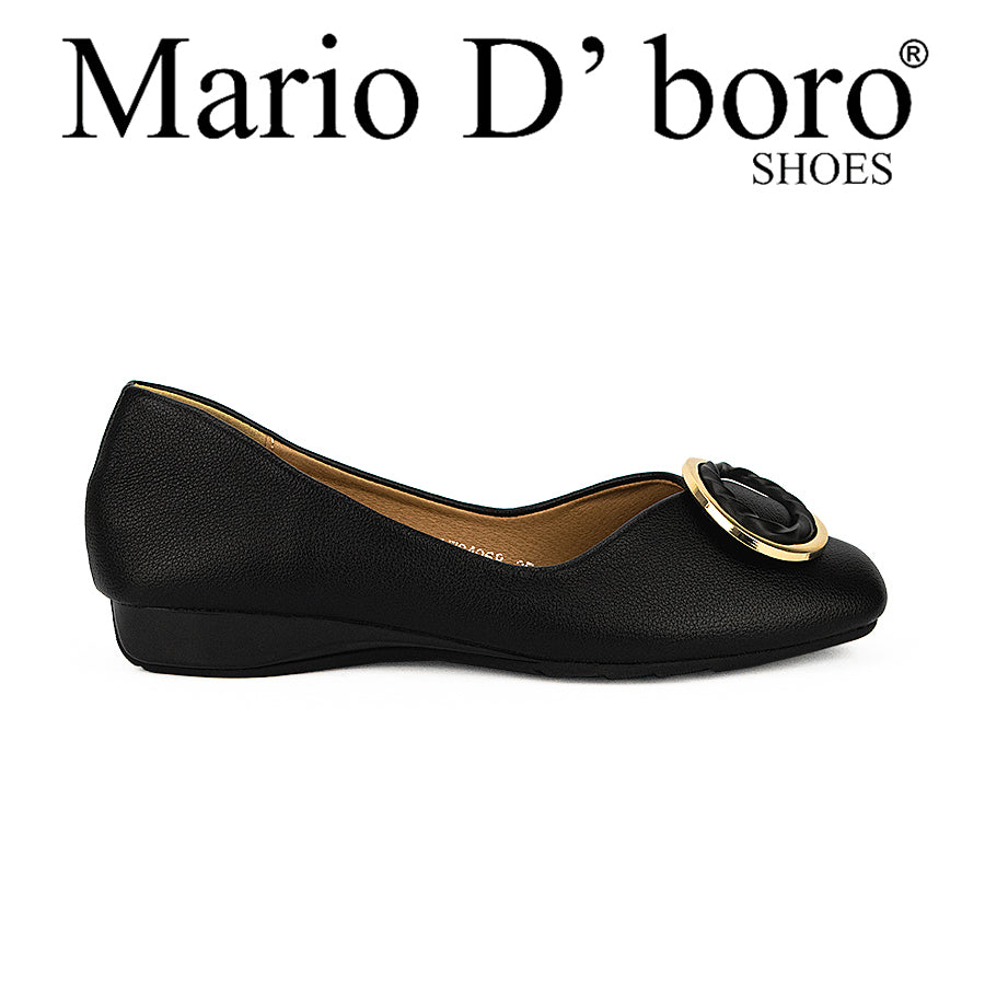 Mario D' Boro Women's Flat Shoes LW 24968 Black/Bone C33