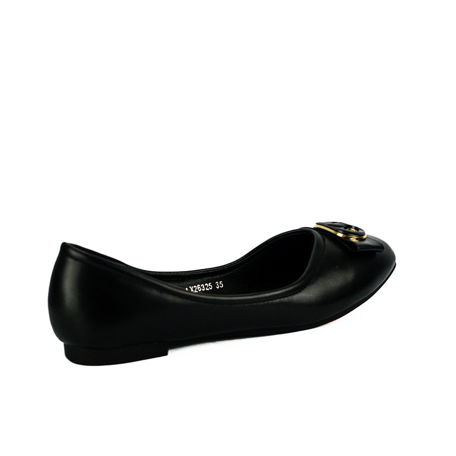 Mario D' Boro Women's Ballet Flats LX 26325 Black and Bone C49