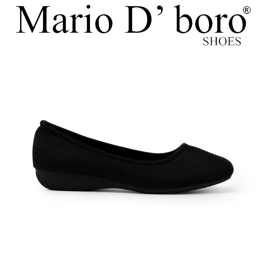 Mario D' boro LZ 27225 C102 Women's Classic Comfort Ballet Flats - Black / Gold