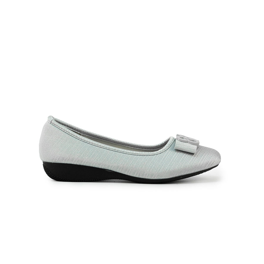 Mario D' boro LZ 27224 C102 Women's Elegant Ballet Flats with Decorative Buckle – Navy Blue / Silver, Low Wedge Style