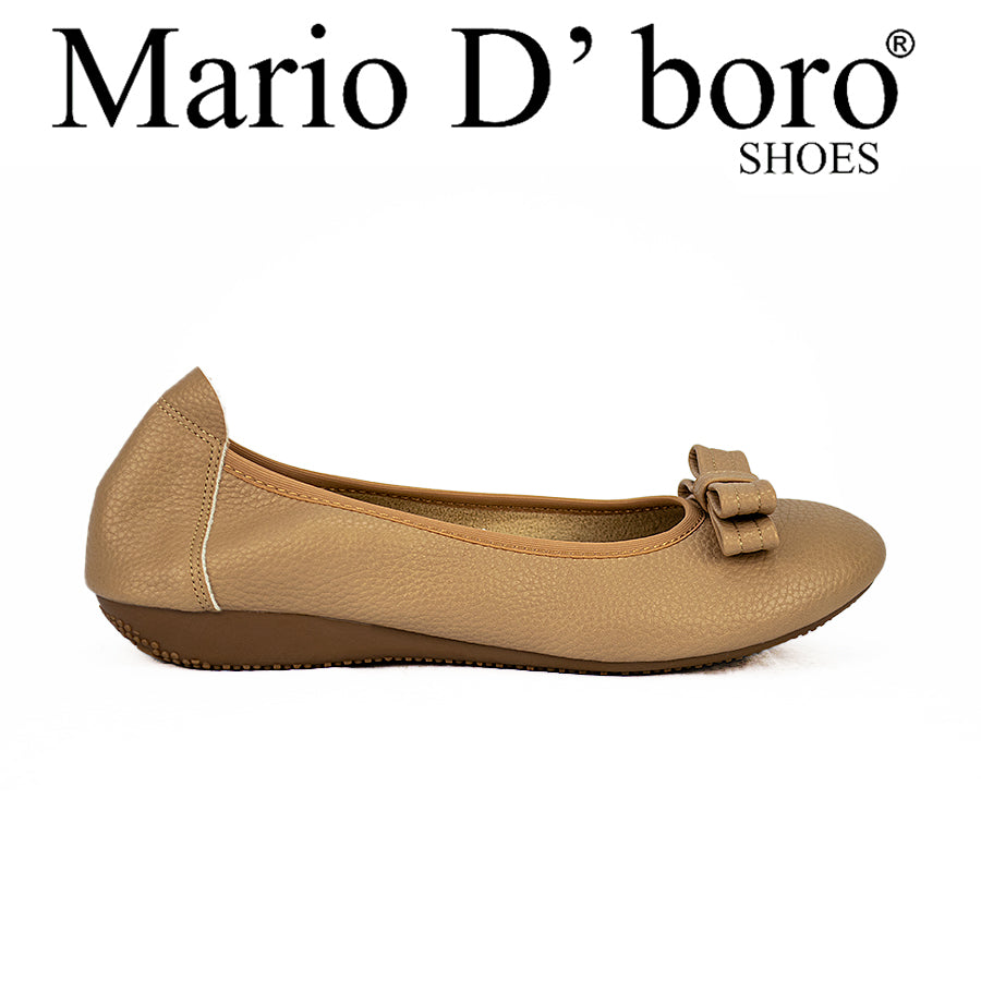 Mario D' Boro Women's Flat Shoes Lw 22942 Beige/Black C29
