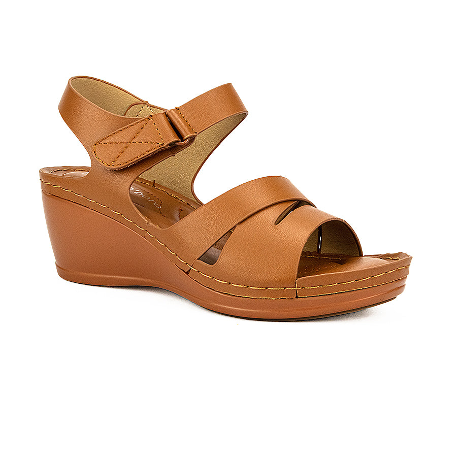 Mario D' Boro Women's Wedge Sandals LW 25699 Brown/Bone  C44