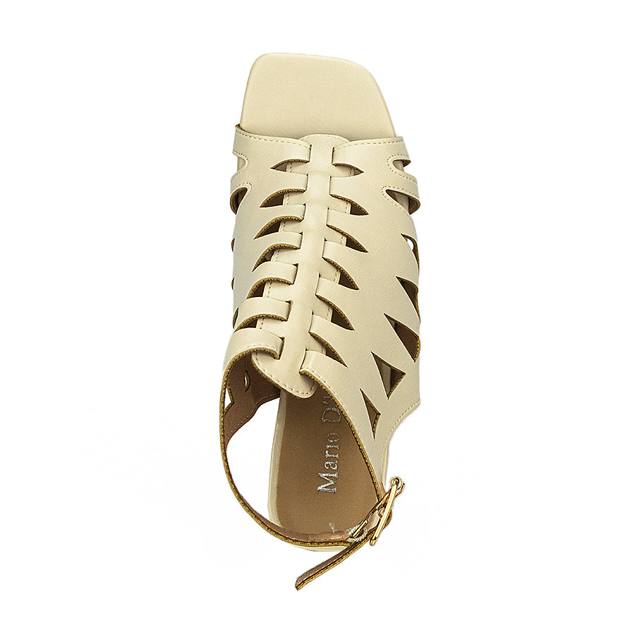 Mario D' Boro Women's Heeled Sandals LW 26043 Bone/Dark Brown C44