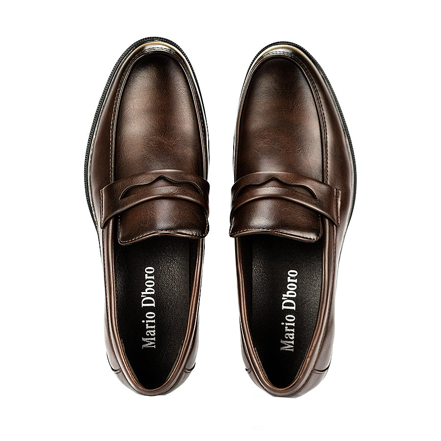 Mario D' Boro Men's Formal Slip On Mw 24308 Black/Dark Brown C45