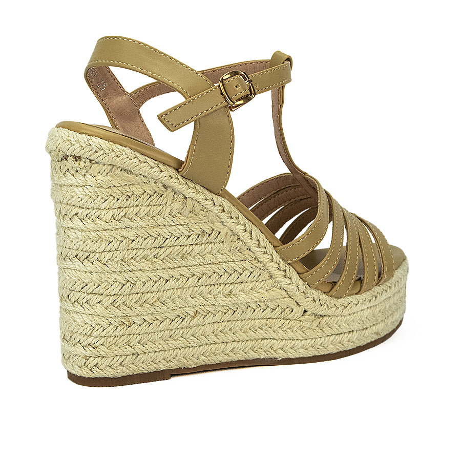 Mario D' Boro Women's Wedge Sandals Lw 25234 Off White/Taupe C36
