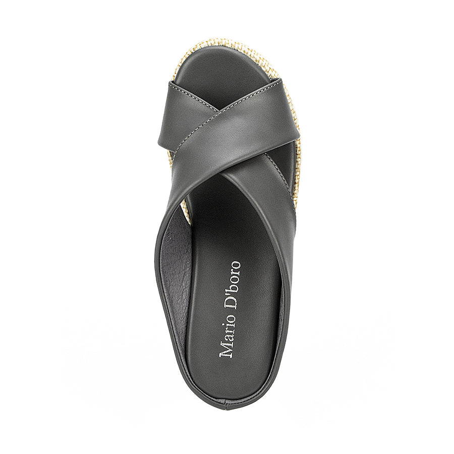 Mario D' Boro Women's Wedge Sandals LW 26010 Gray/White  C44