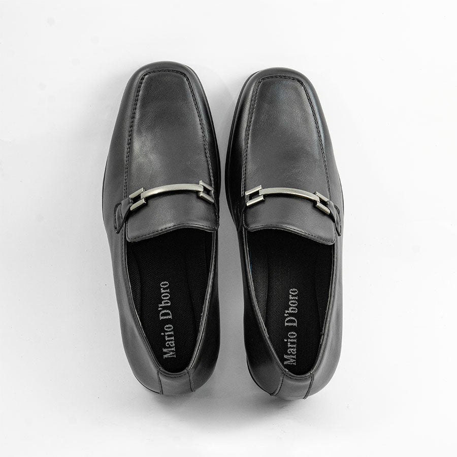 Mario d' boro Men's MZ 27355 C98 Black Formal with metallic buckle detail. Slip-on design