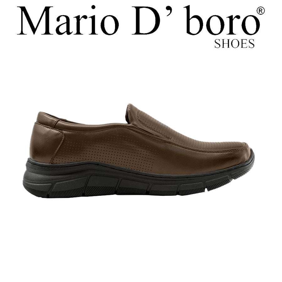 Mario D' Boro Men's Formal Slip On MY 25952 Black/Dark Brown C69