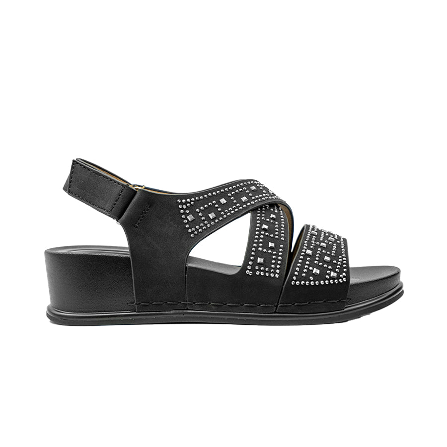 Mario D' Boro Women's Flat Sandals LY 28315 Black/Taupe C70