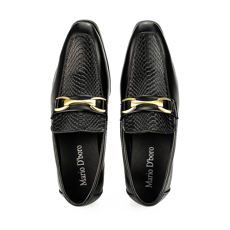 Mario D' Boro Men's Formal Shoes Slip On Mw 22677 Black/Dark Brown C32