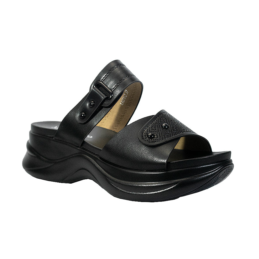 Mario D' Boro Women's Flat Sandals LY 27142 Beige/Black C65