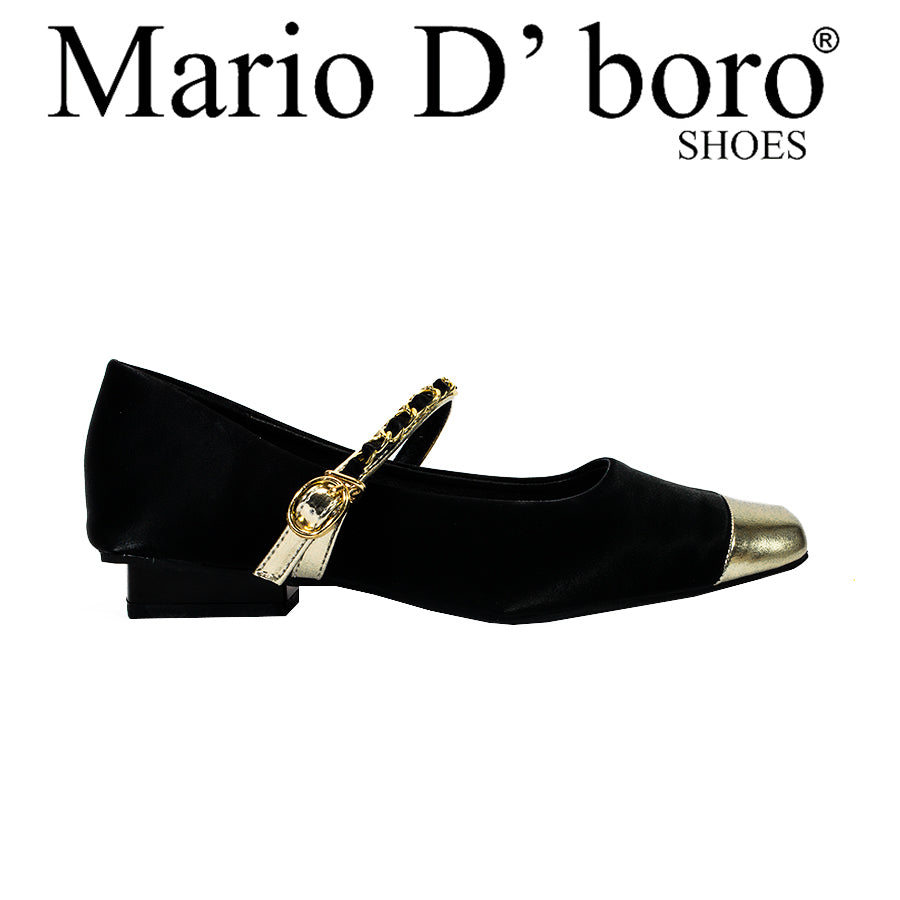 Mario D' Boro Women's Ballet Flats LX 27721 Black/Bone C61