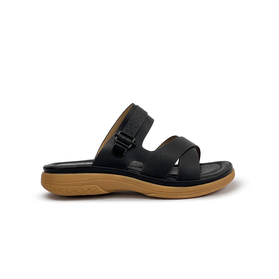 Women's Flat Sandals LY 28918 Black/Old Rose C76