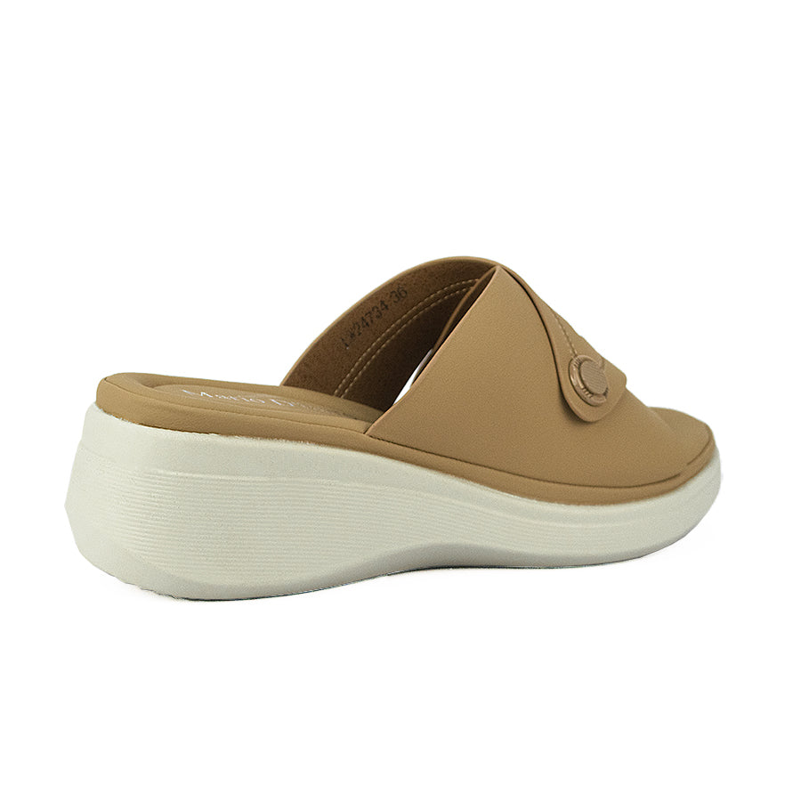 Mario D' Boro Women's Wedge Sandals LW 24734 Beige/Black C46