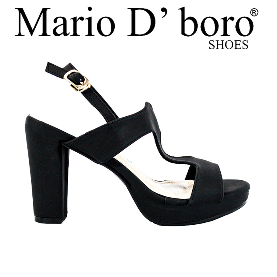 Mario D' Boro Women's Heeled Sandals LX 26563 Beige/Black C52