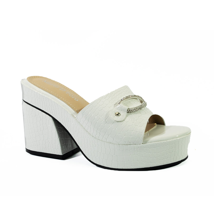 Mario D' Boro Women's Heeled Sandals LX 27405 Black/White C61