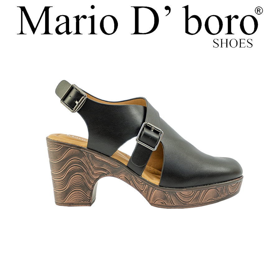 Women's Heeled Sandals LY 28410 Black/Bone C71