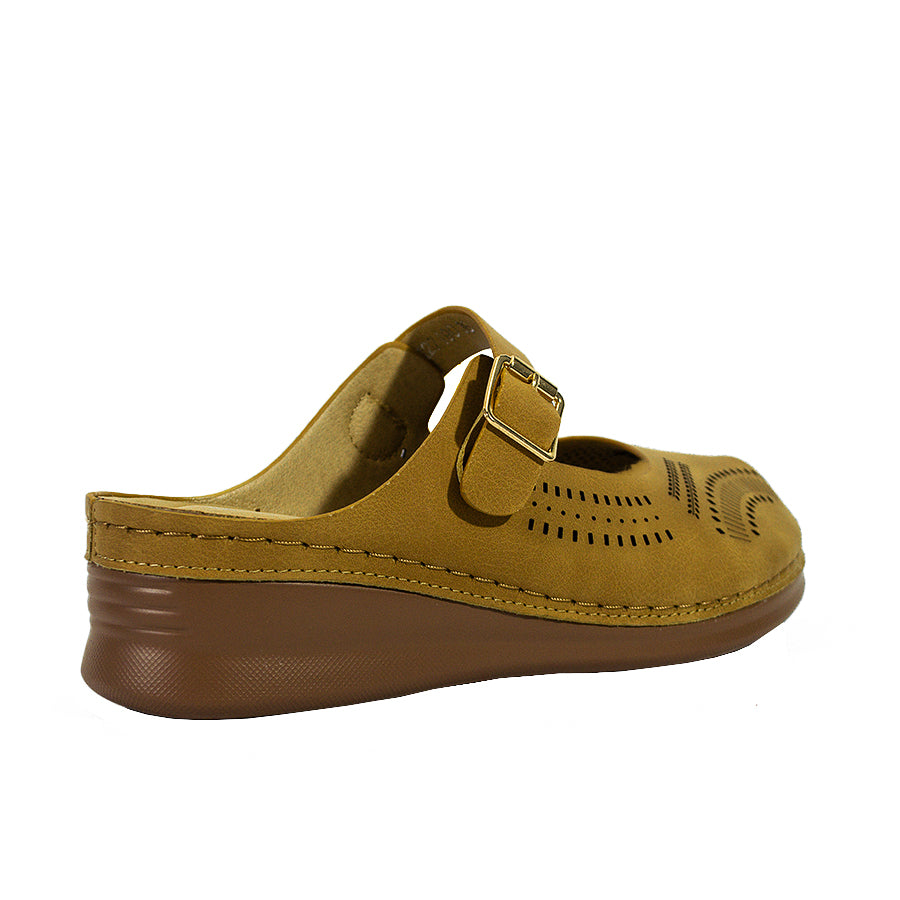 Mario D' Boro Women's Mules LX 27190 Dark Beige/Dark Brown C58