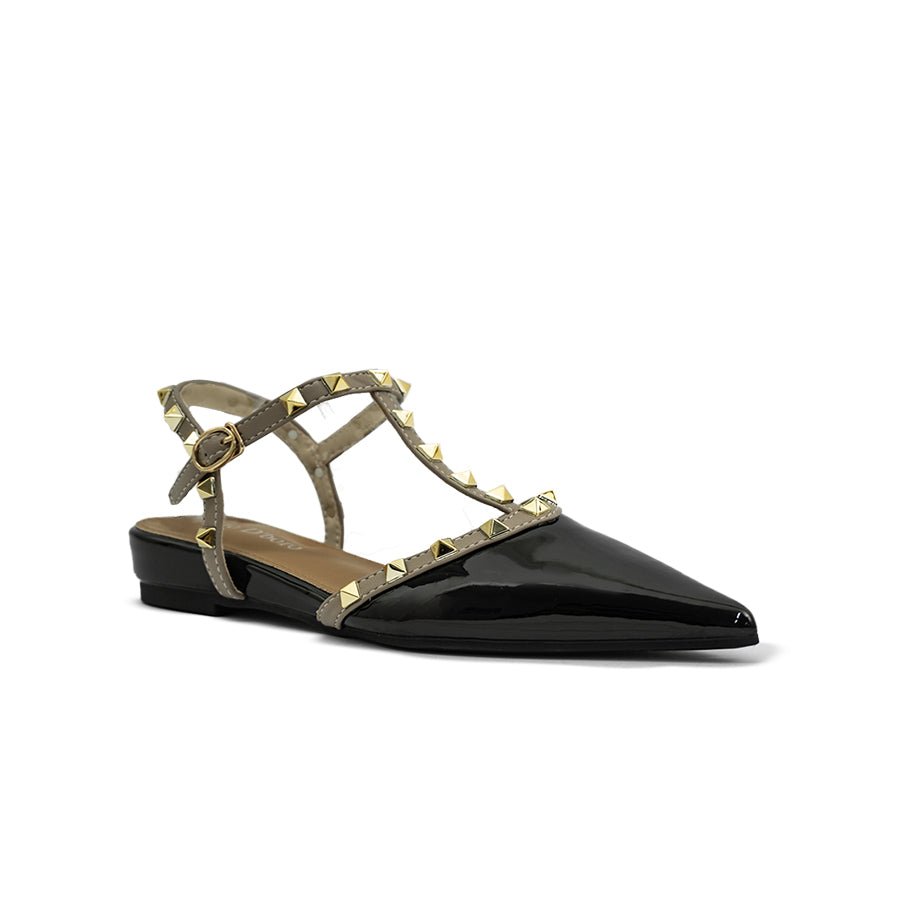 Women's Flat Sandals LY 28828 Beige/Black C74