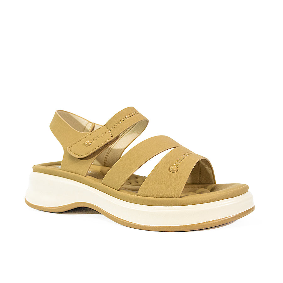 Mario D' boro Women's Flat Sandals LX 27961 Beige / Black