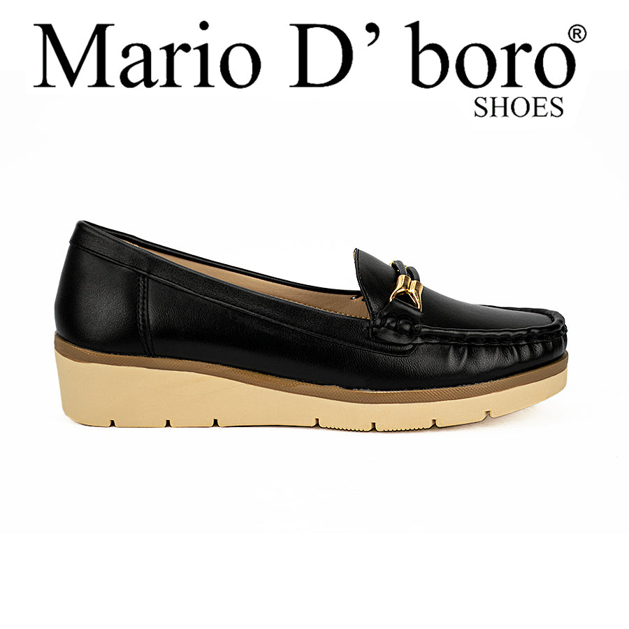 Mario D' Boro Women's Flat Shoes Lw 23301 Black/Off White