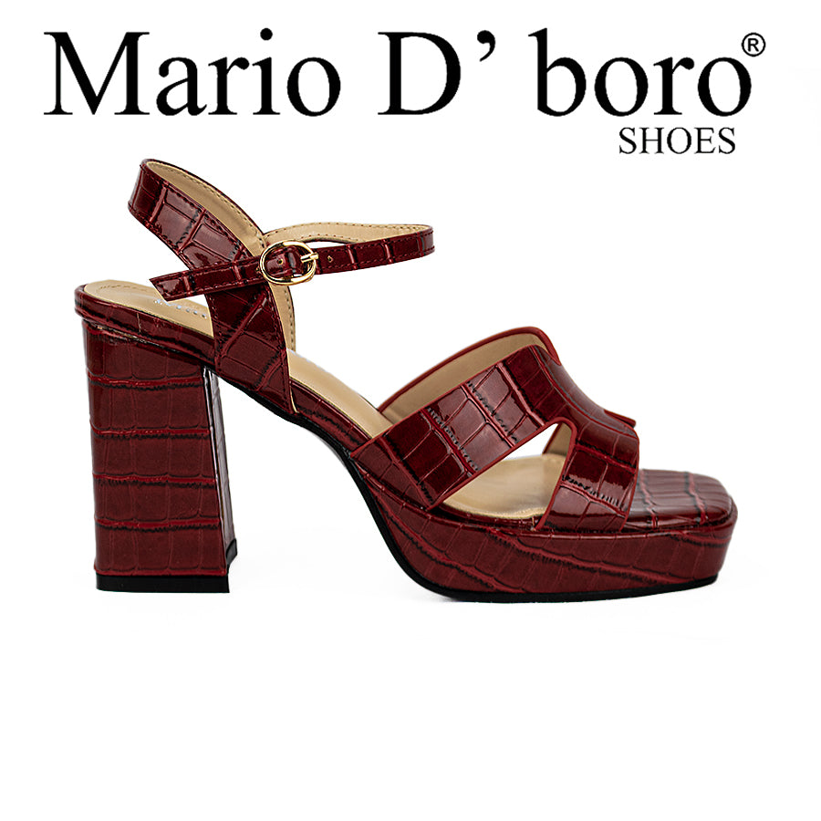 Mario D' Boro Women's Heeled Sandals Lw 23287 Black/Maroon