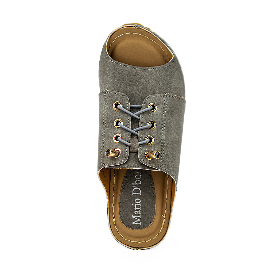 Mario D' Boro Women's Wedge Sandals Lw 23385 Gray/Navy Blue