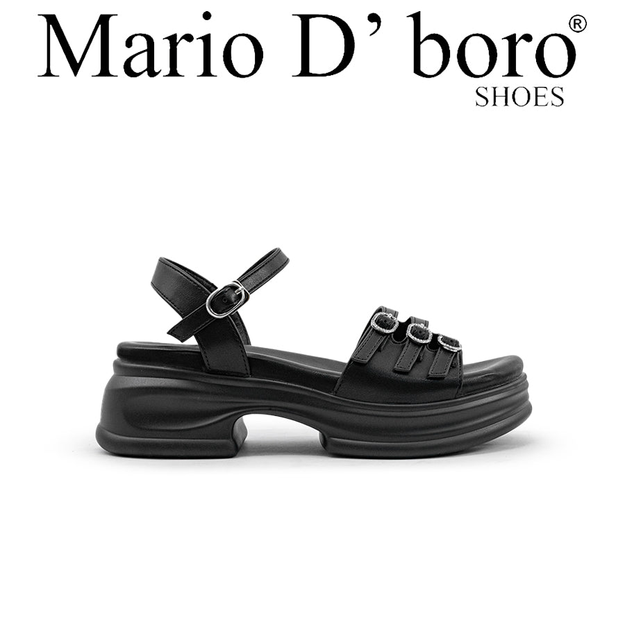 Mario D' boro Women's Heeled Sandals LY 28207 - Black / Off White C89
