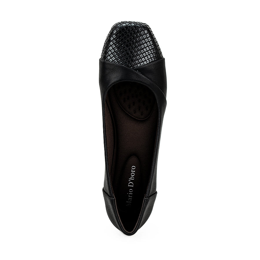 Mario D' Boro Women's Flat Shoes Lv 22285 Beige/Black