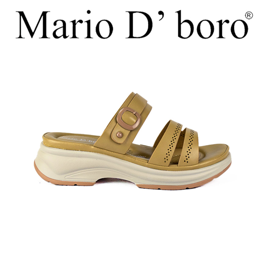 Mario D' Boro Women's Flat Sandals LX 24561 DarkBrown/Taupe C50