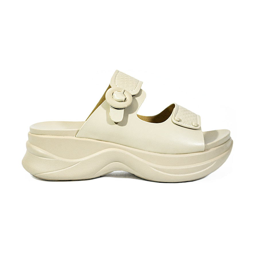 Mario D' Boro Women's Flat Sandals LY 27144 Bone/VDark Brown C65