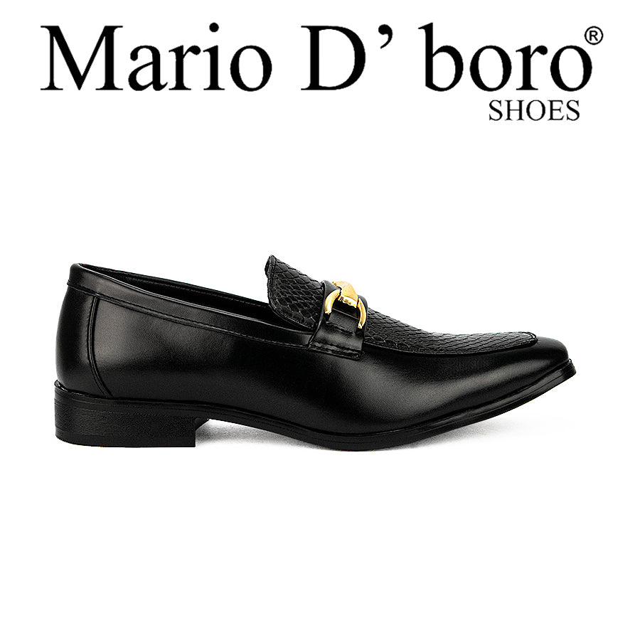 Mario D' Boro Men's Formal Shoes Slip On Mw 22677 Black/Dark Brown C32