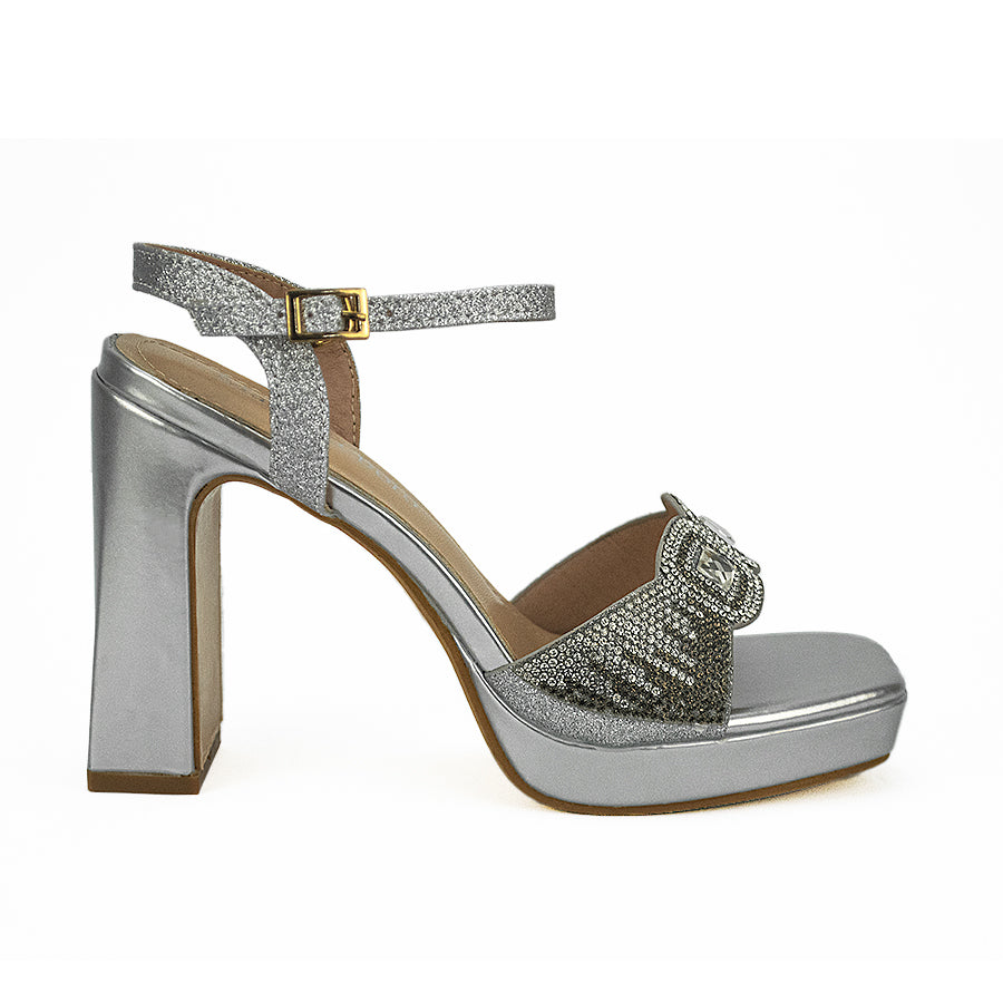 Mario D' Boro Women's Evening Sandals LW 25383 Silver Women C40