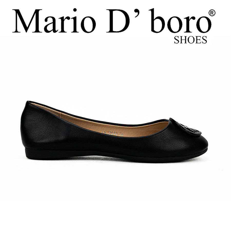 Mario D' Boro Women's Flat Shoes Lv 22686 Black/Beige