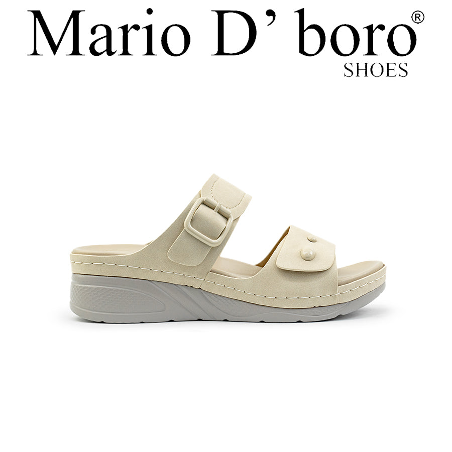 Mario D' boro Women's Flat Sandals LY 28551 - Beige / Bone C86