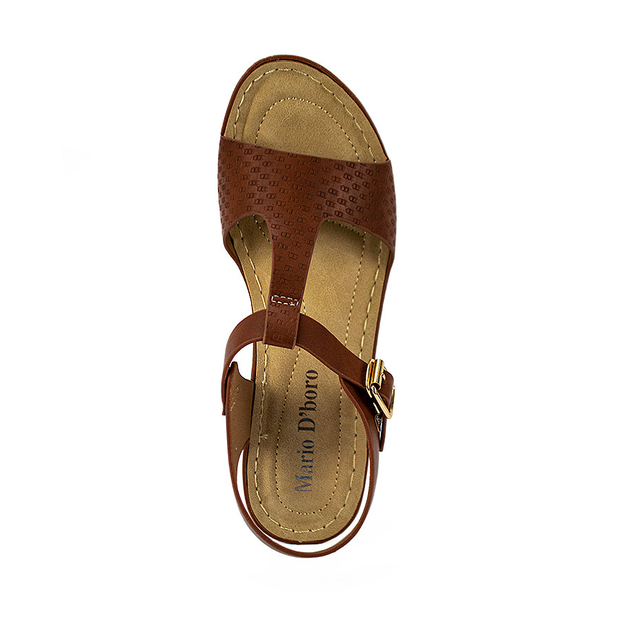 Mario D' Boro Women's Wedge Sandals LW 22397 Black/Dark Brown