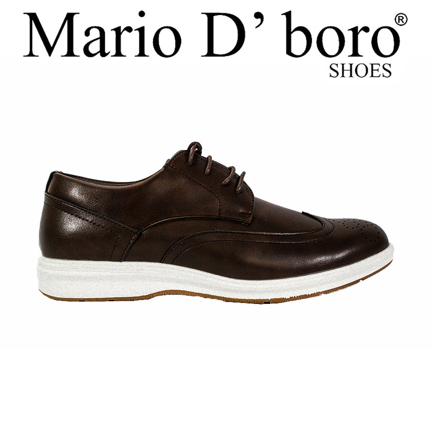 Mario D' Boro Men's Formal Oxford MX 24159 Brown/Dark Brown C62