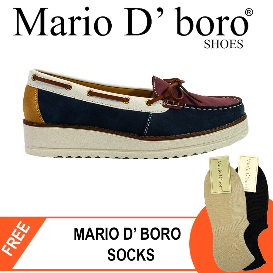 Mario D' Boro Women's Loafers LX 27206 Blue/Red C60