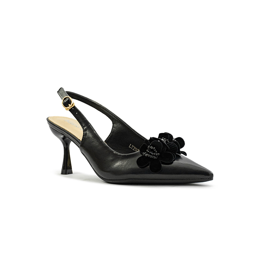 Mario D' boro Women's Heeled Sandals LY 29275 - Beige / Black C80