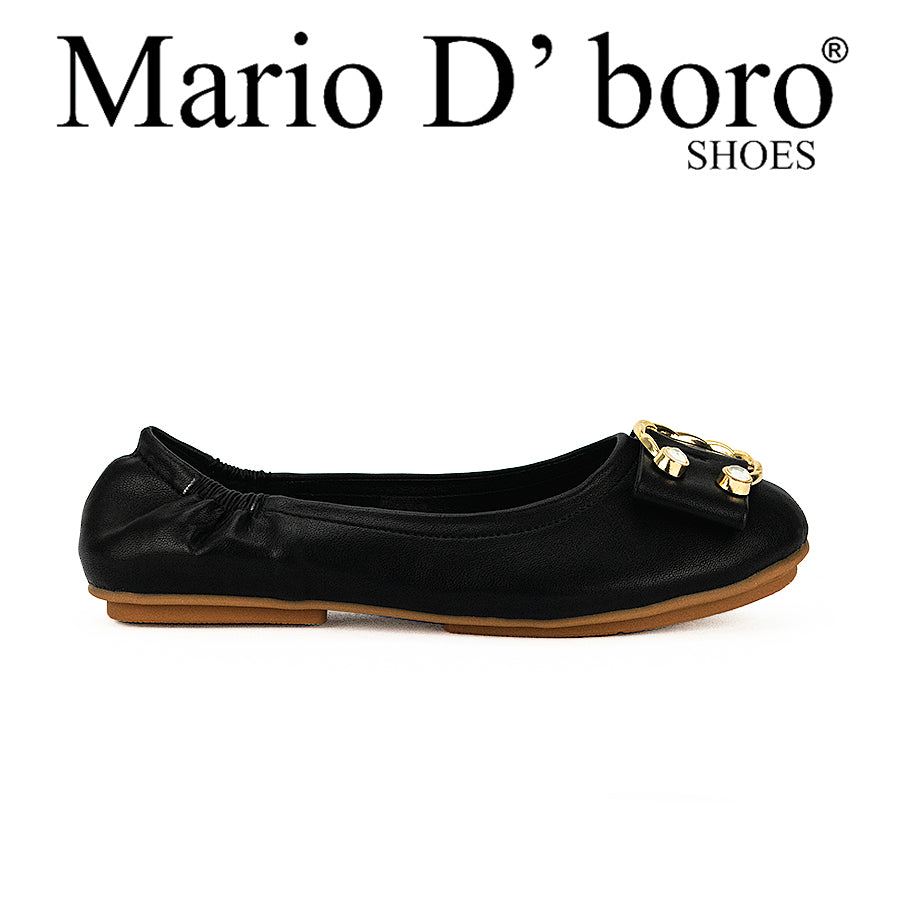 Mario D' Boro Women's Flats LW 23835 Black/Bone