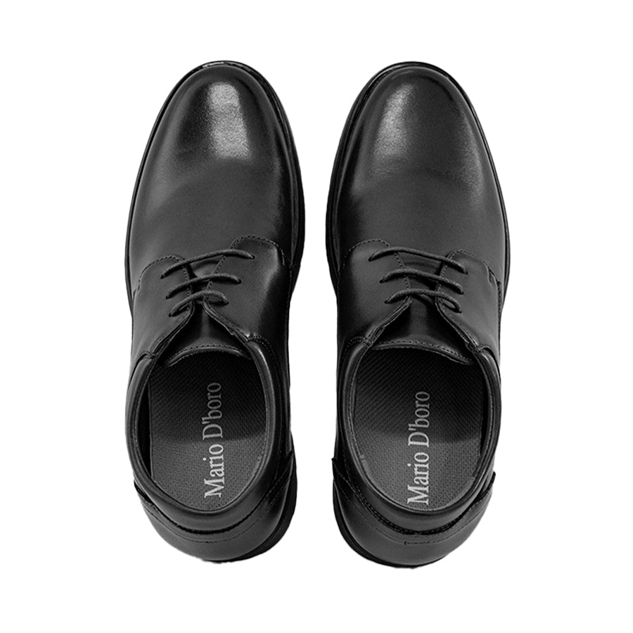 Mario D' boro Men's Formal MZ 27082 C95 Black / Brown leather dress shoe with lace-up design and rubber sole. Suitable for formal occasions.