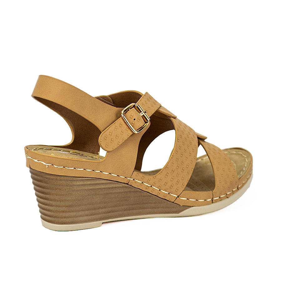 Mario D' Boro Women's Wedge Sandals LW 22396 Beige/Dark Gray