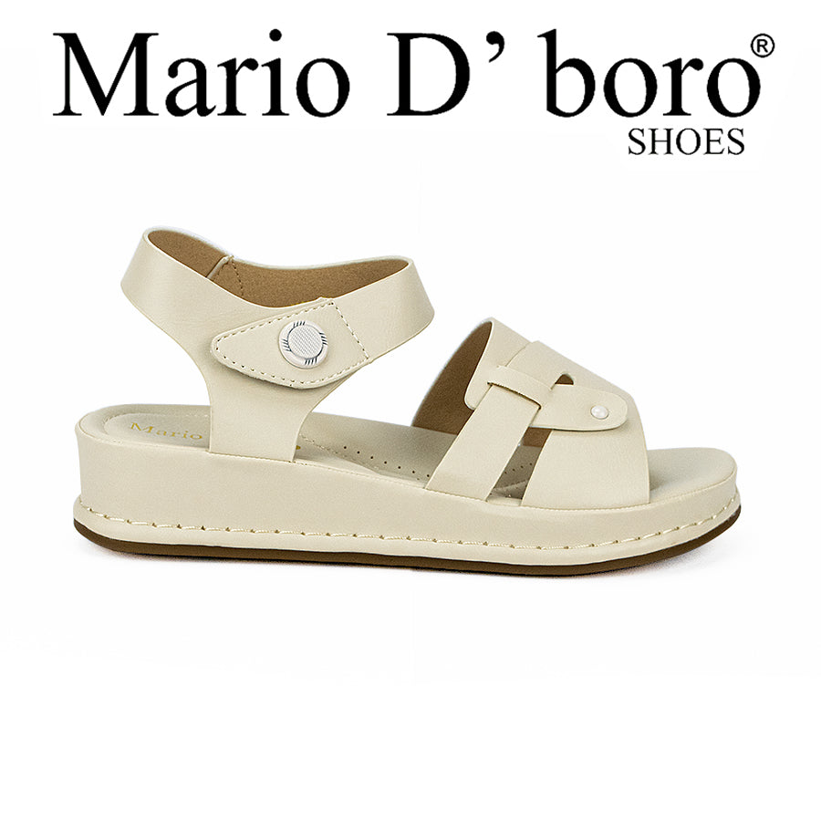 Mario D' Boro Women's Flat Sandals Lw 25264 Black/Bone C39